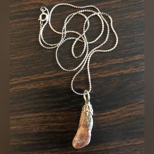 Rough Polished Rock Pendant Necklace